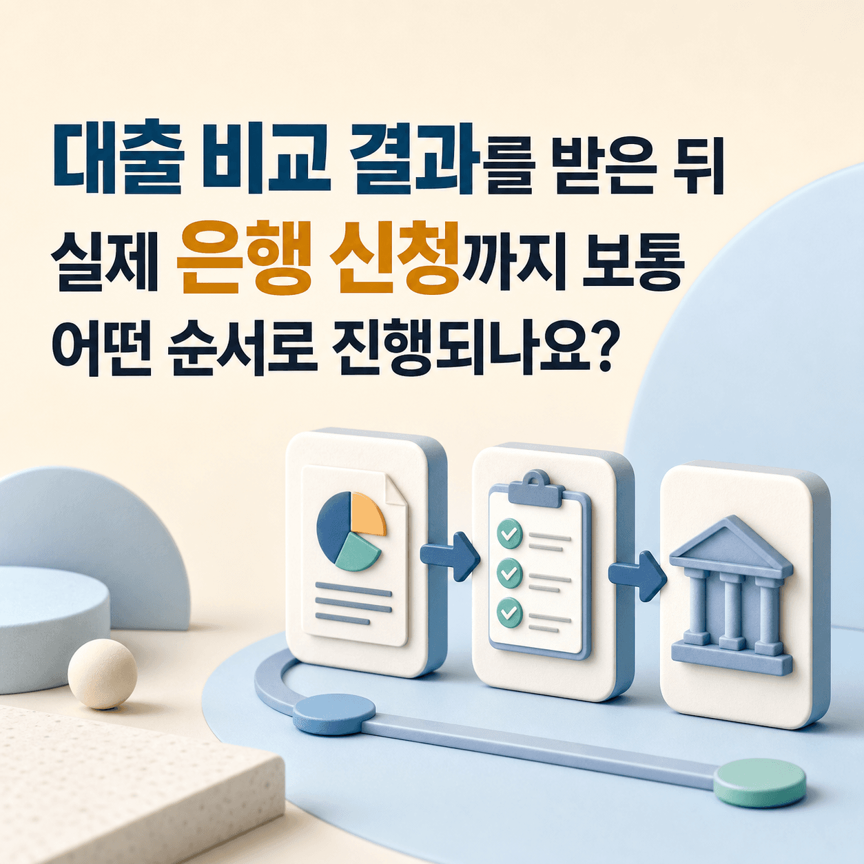 대출 비교 결과를 받은 뒤 실제 은행 신청까지 보통 어떤 순서로 진행되나요? - 뱅크몰 금융정보